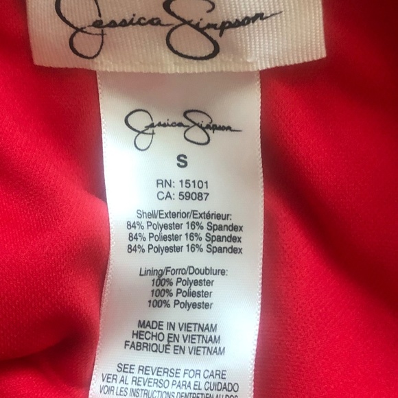 Jessica Simpson red floral ruffle strapped one piece swimsuit SMALL - Picture 3 of 3